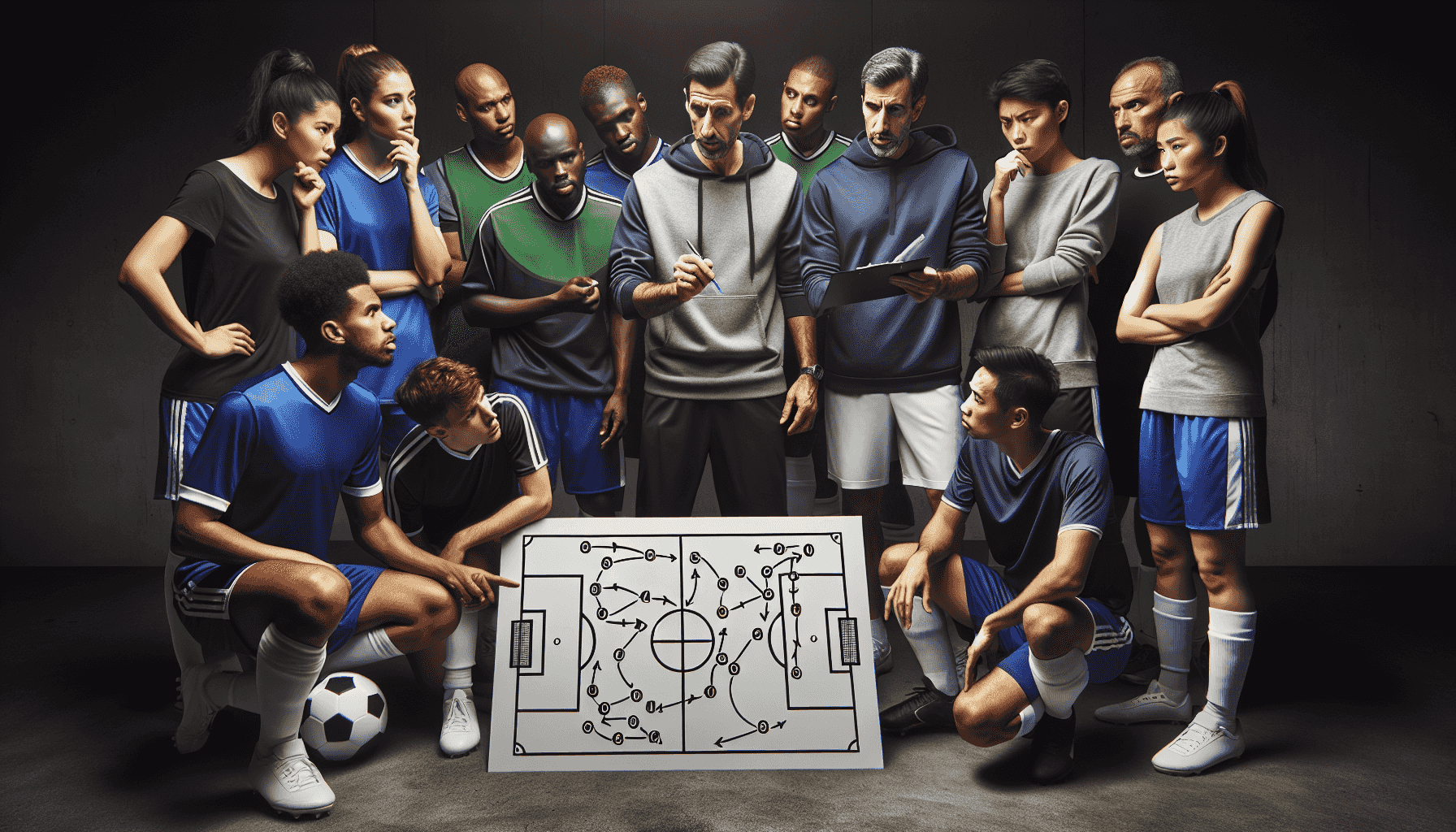 Team strategizing at Ice Fishing arena